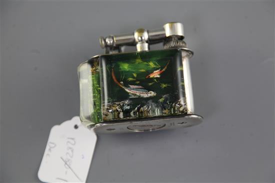 A Dunhill Aquarium lighter, width 3.5in. height 3in.